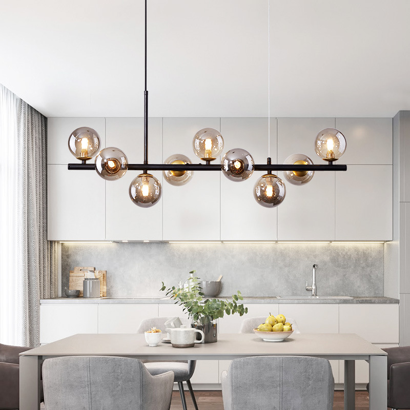 Liora – Sculptural Glass Chandelier with Floating Bean Design