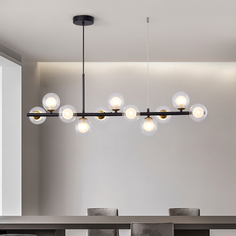 Liora – Sculptural Glass Chandelier with Floating Bean Design