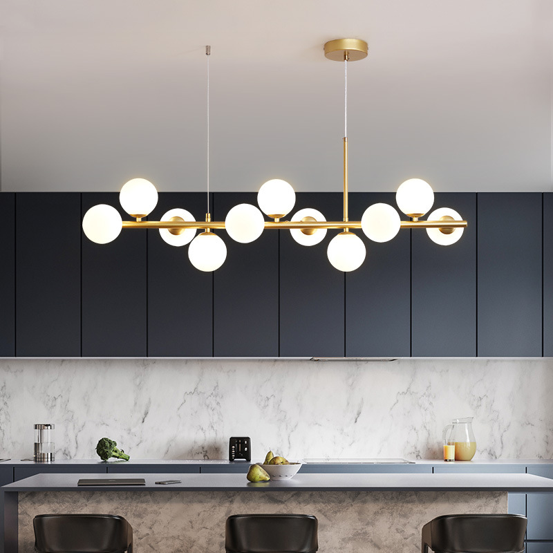 Liora – Sculptural Glass Chandelier with Floating Bean Design