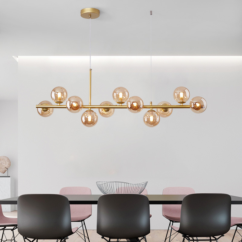 Liora – Sculptural Glass Chandelier with Floating Bean Design