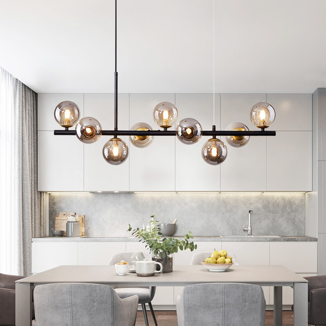 Liora – Sculptural Glass Chandelier with Floating Bean Design