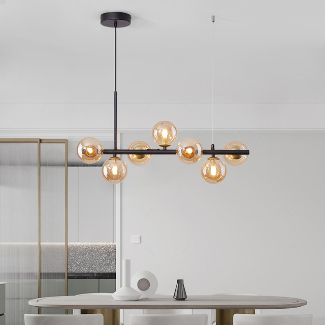 Liora – Sculptural Glass Chandelier with Floating Bean Design